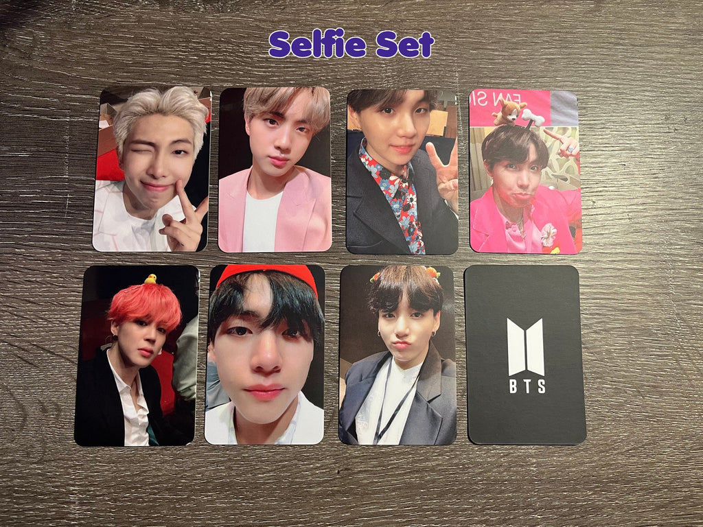 Custom Bangtan Holographic Photocards KPop RM Jin Suga J-Hope Jimin V Jungkook I Purple You ARMY Selfie 90s Designer Peace Sign