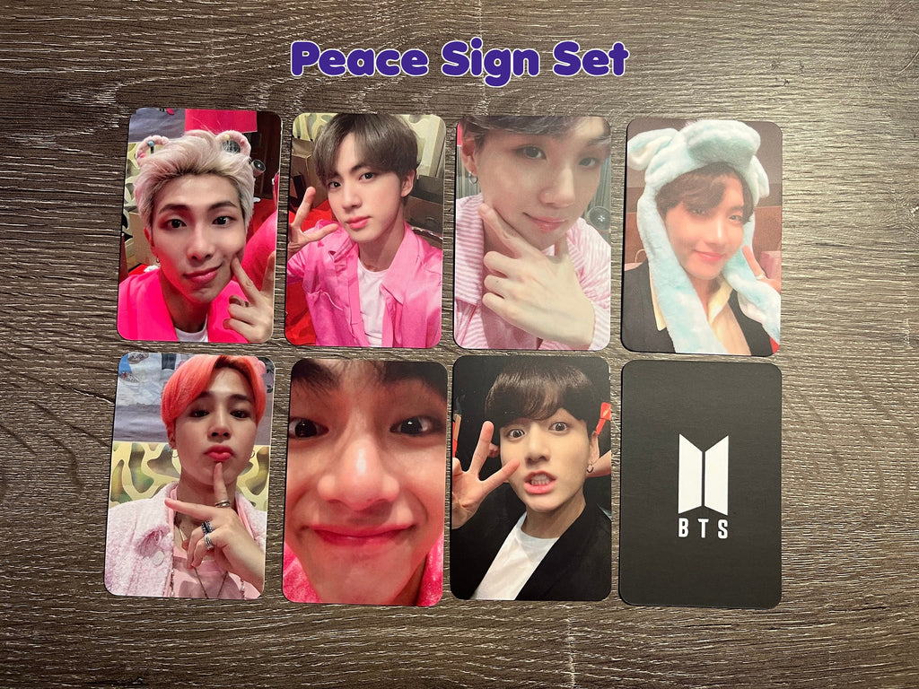 Custom Bangtan Holographic Photocards KPop RM Jin Suga J-Hope Jimin V Jungkook I Purple You ARMY Selfie 90s Designer Peace Sign