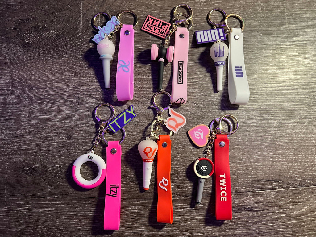 KPop Girl Groups Lightstick Keychain Strap Silicone Aespa Blackpink (G)I-DLE Itzy Red Velvet Twice