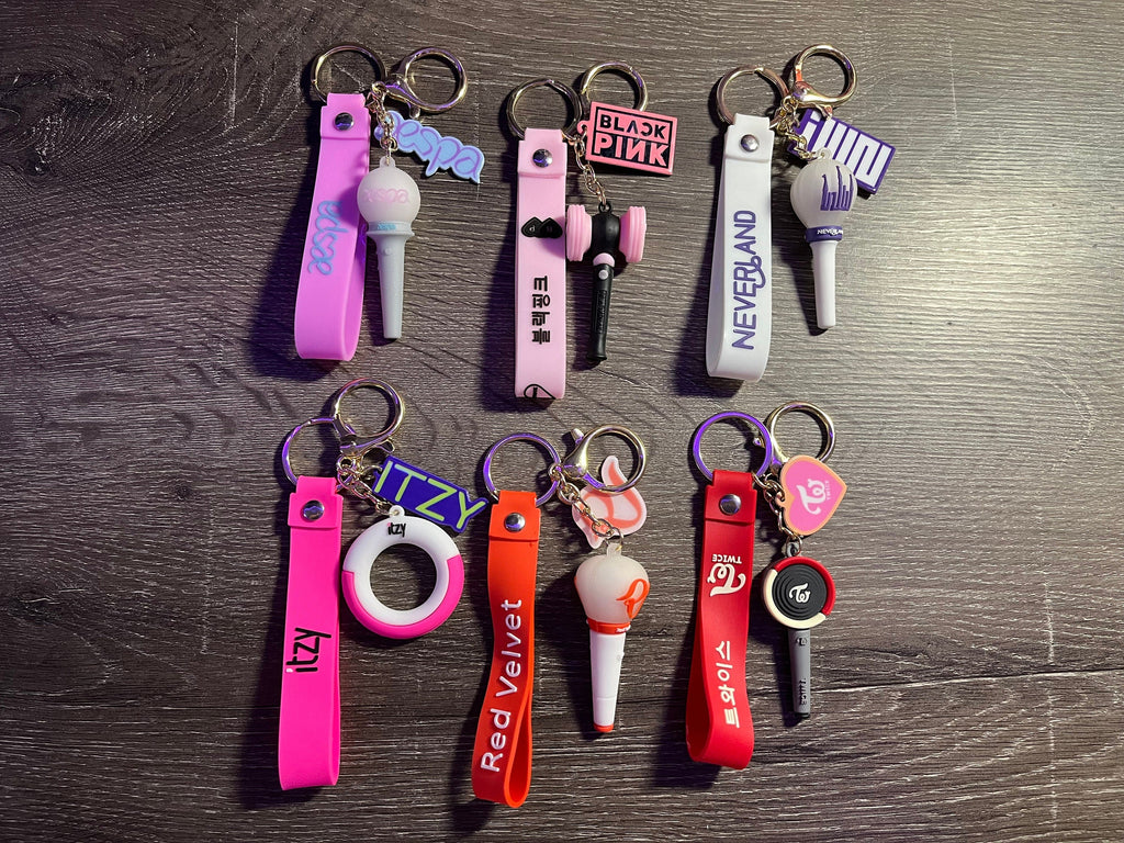 KPop Girl Groups Lightstick Keychain Strap Silicone Aespa Blackpink (G)I-DLE Itzy Red Velvet Twice