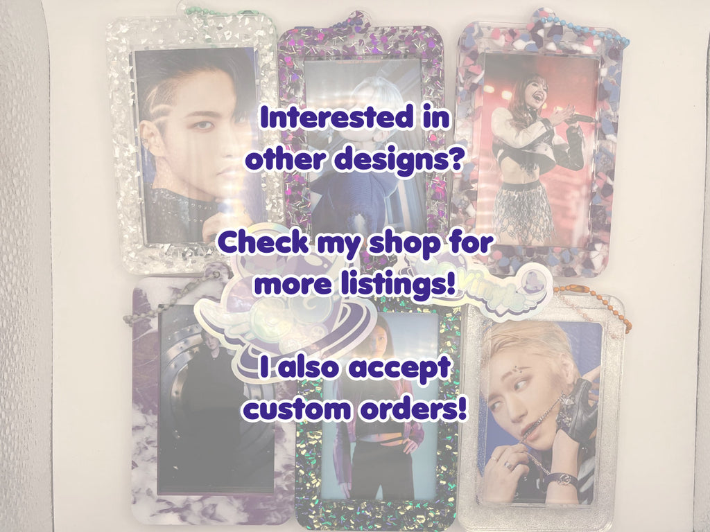 Handmade Acrylic Photocard Standee PC Frame Holder Glitter Jellies Red Blue Purple Pink Green Yellow Glitter Holographic K-Pop Photocards