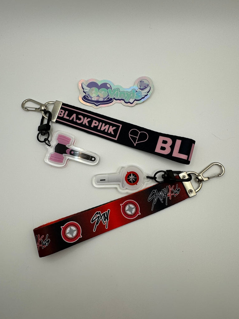 KPop Lightstick Keychain Strap Lanyard Black Stray Kids Stay BP Pink Blink