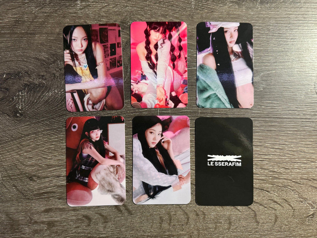 Custom LE SSERAFIM Holographic Photocards KPop Sakura Eunchae Chaewon Kazuha Yunjin Unofficial 르세라핌