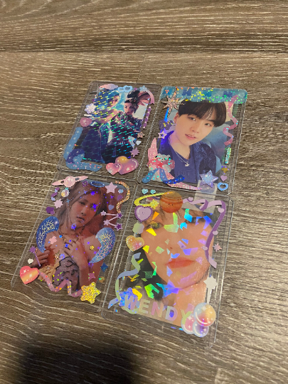 kpop decorated toploader stickers