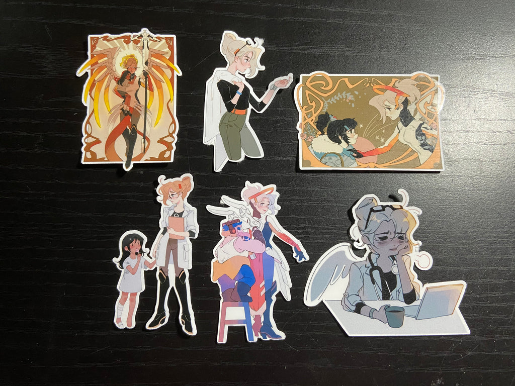 Overwatch Recall Challenge Mercy Dr. Zeigler Valkyrie Stickers