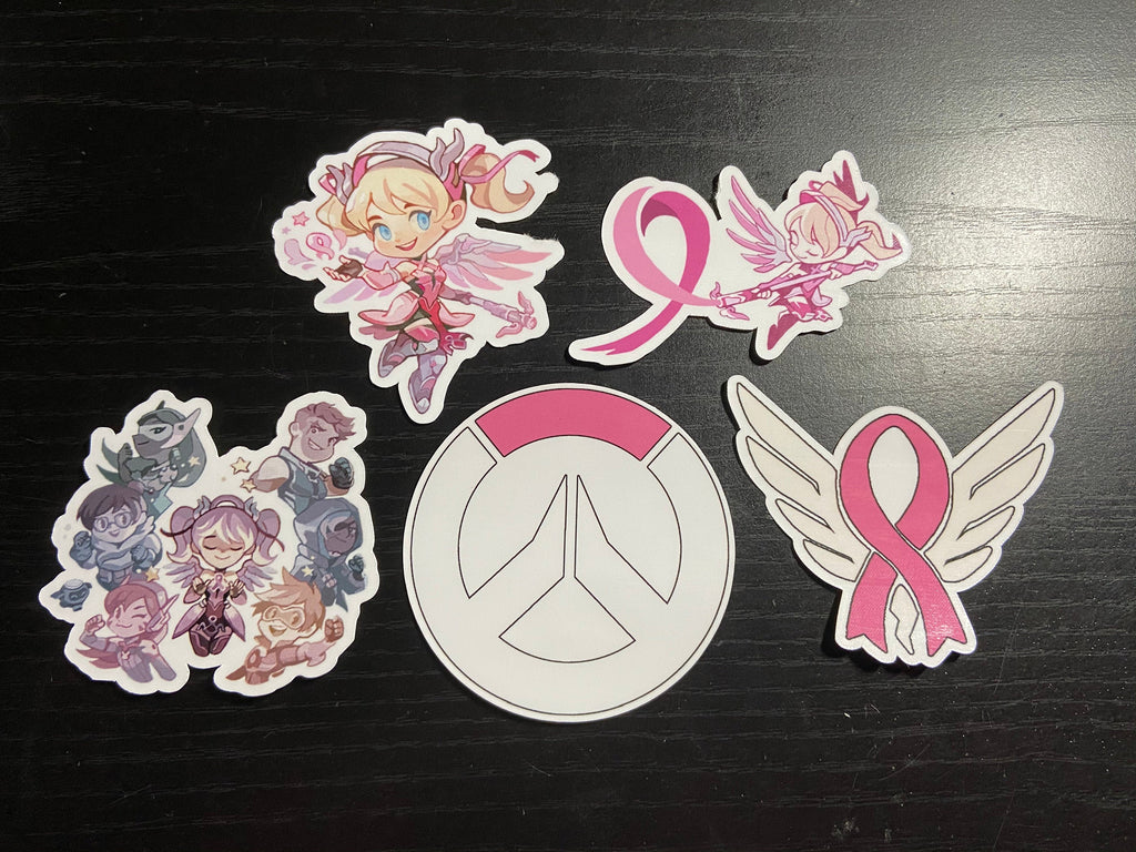 Overwatch Pink Mercy Breast Cancer Event Stickers
