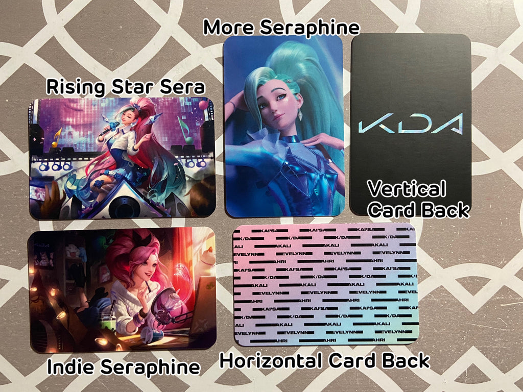 K/DA Mini Prints K-Pop Photocards Akali Evelynn Ahri Kai&#39;Sa Seraphine Polaroids Matte Cards