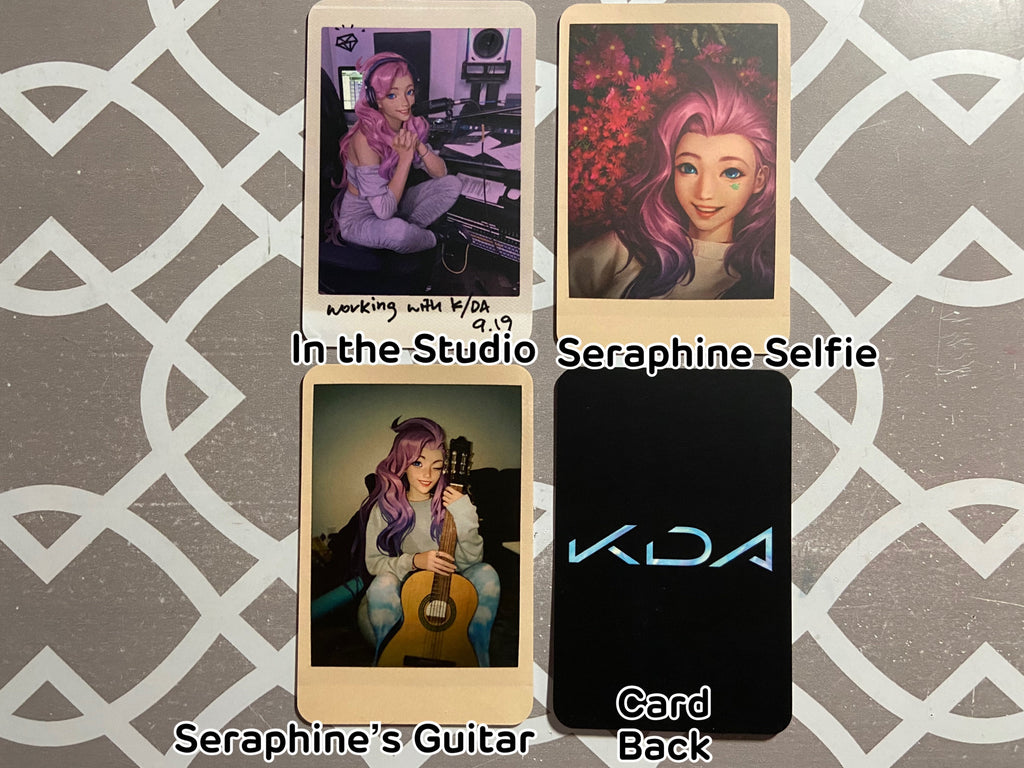 K/DA Mini Prints K-Pop Photocards Akali Evelynn Ahri Kai&#39;Sa Seraphine Polaroids Matte Cards