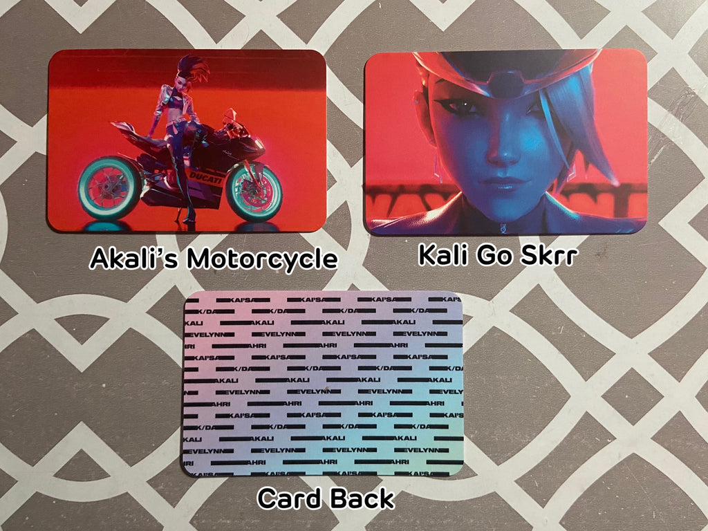 K/DA Mini Print Photocards for Ahri, Akali, Evelynn, Kai&#39;Sa, Seraphine, from Drum Go Dum, More, I&#39;ll Show You, Villain Promotional Pictures