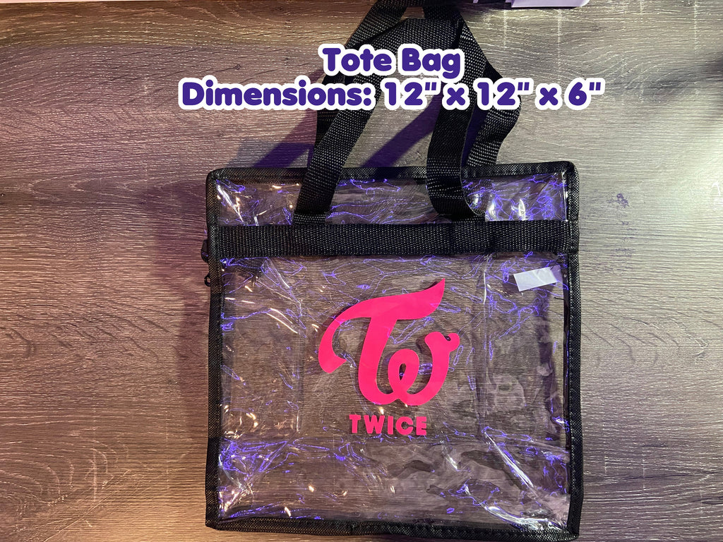 Custom TWICE Stadium Approved Clear Bags Once K-Pop Jihyo Nayeon Jeongyeon Momo Sana Mina Dahyun Chaeyoung Tzuyu Lovely