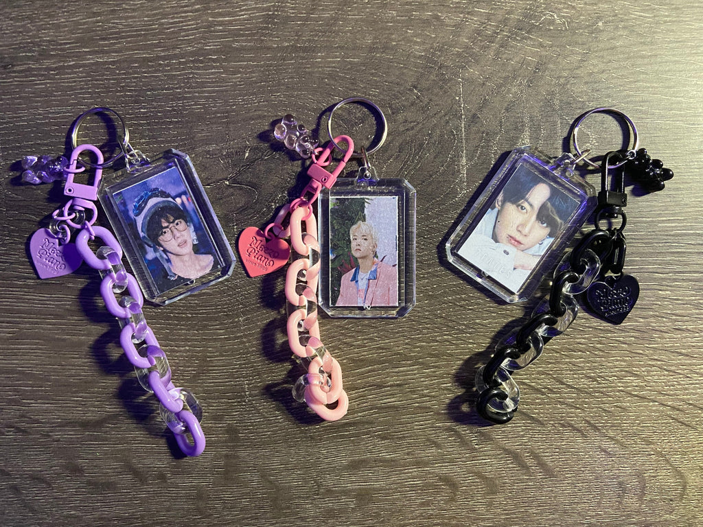 Custom K-Pop Bias Photo Keychains Chain Heart Charm - Fully Customizable!