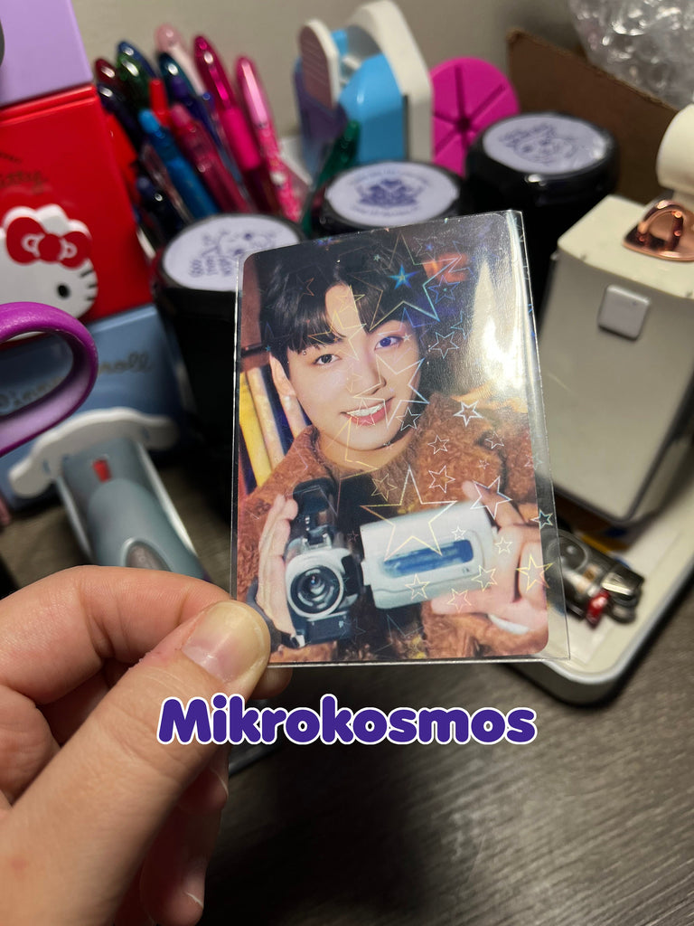 50 Holographic Card Sleeves for K-Pop Photocards Hearts Shatter Mirror Stars Acid Free Collection Collect Book Cute