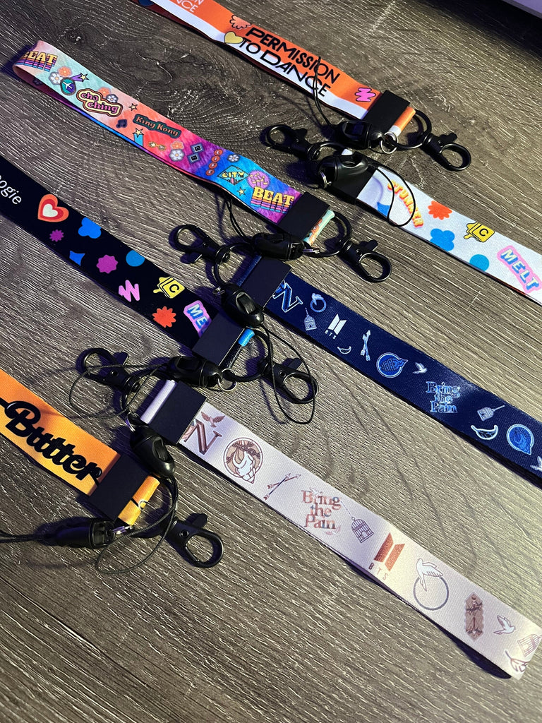 Bangtan Wrist Strap Lanyard ON Butter Permission to Dance Dynamite Tie-Dye Rainbow  RM Jin Suga J-Hope Jimin V Jungkook