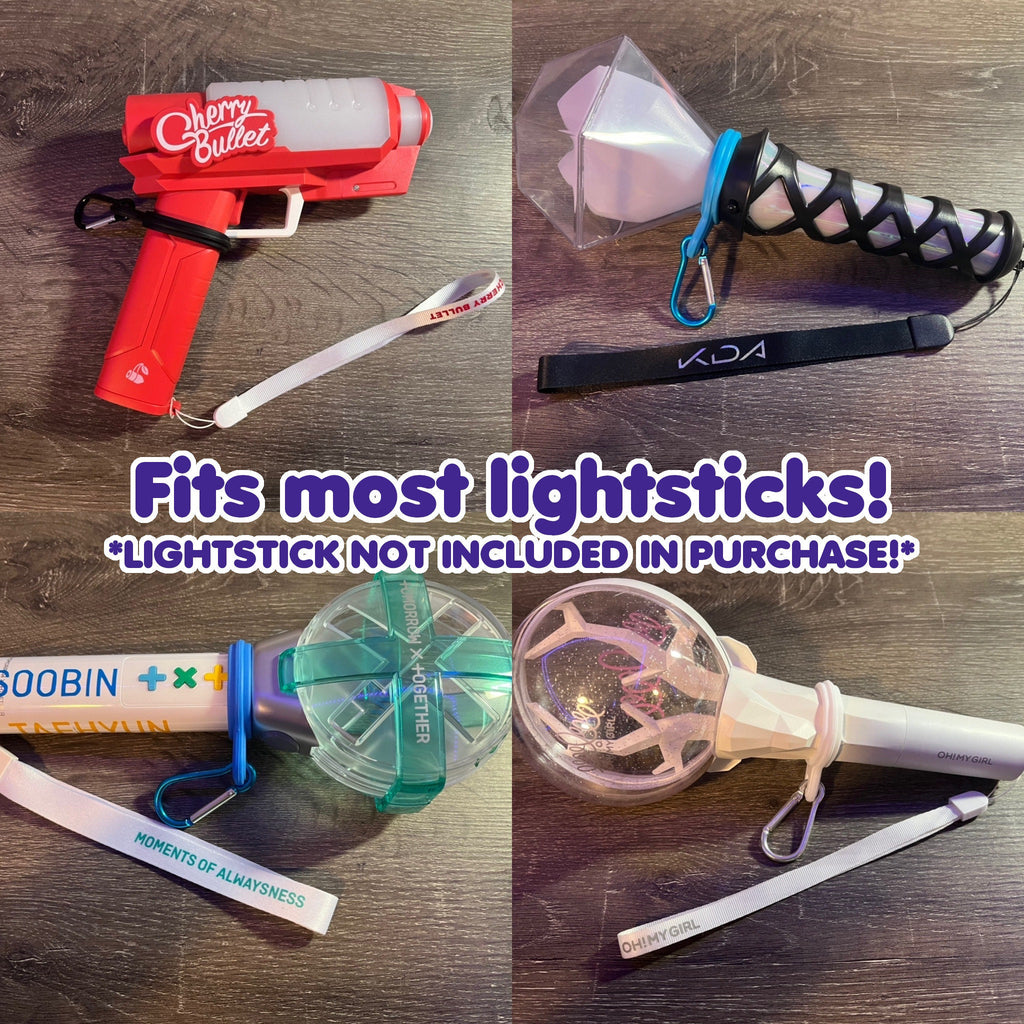 Keychain Holder for K-Pop Lightsticks - Lightstick Carrier Band Clip - Fits Most Lightsticks! SILICONE HOLDER ONLY