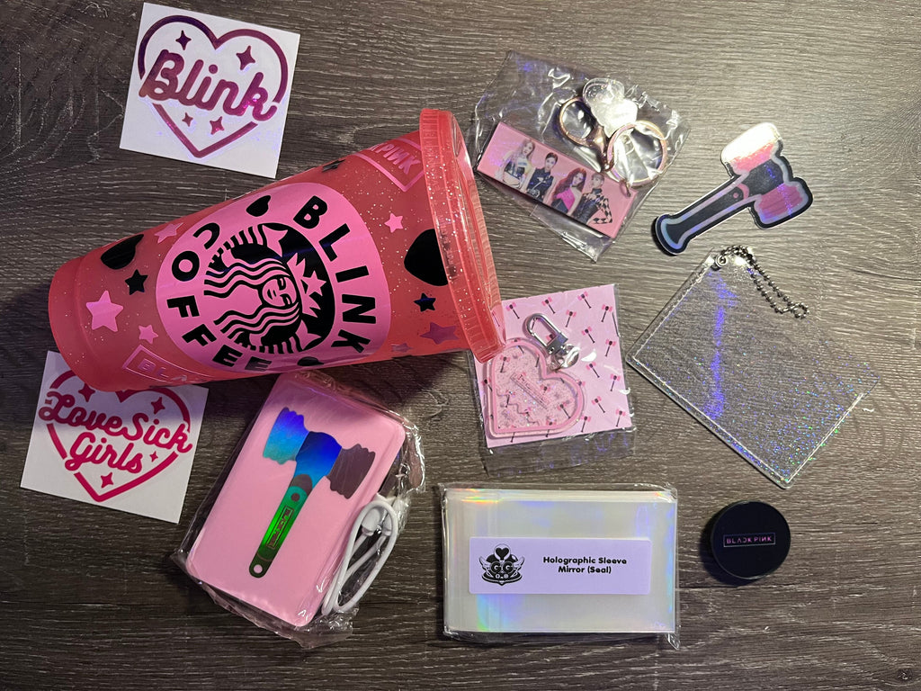 Blackpink Mystery Box Keychain Acrylic Stand Holographic Sleeves Tumbler Stickers Decals and More!