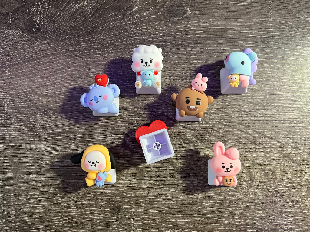 Bangtan Character Mechanical Keyboard Keycaps RM Jin Suga J-Hope Jimin V Jungkook Baby