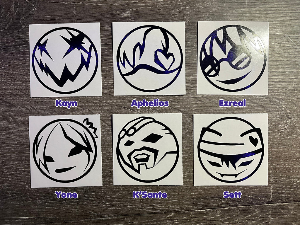 HEARTSTEEL Paranoia Icon Logo Sett Aphelios Kayn Ezreal Yone K'Sante League Decals