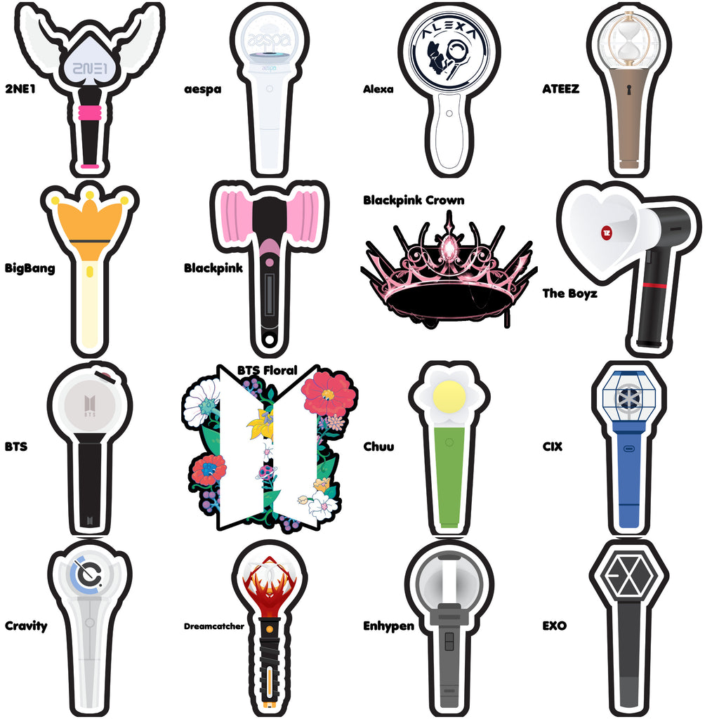 KPop Lightstick Acrylic Pins 1.5" Blackpink Dreamcatcher LOONA NCT Seventeen Twice SHINee Red Velvet Mamamoo EXO Enhypen Monsta X WayV Got7